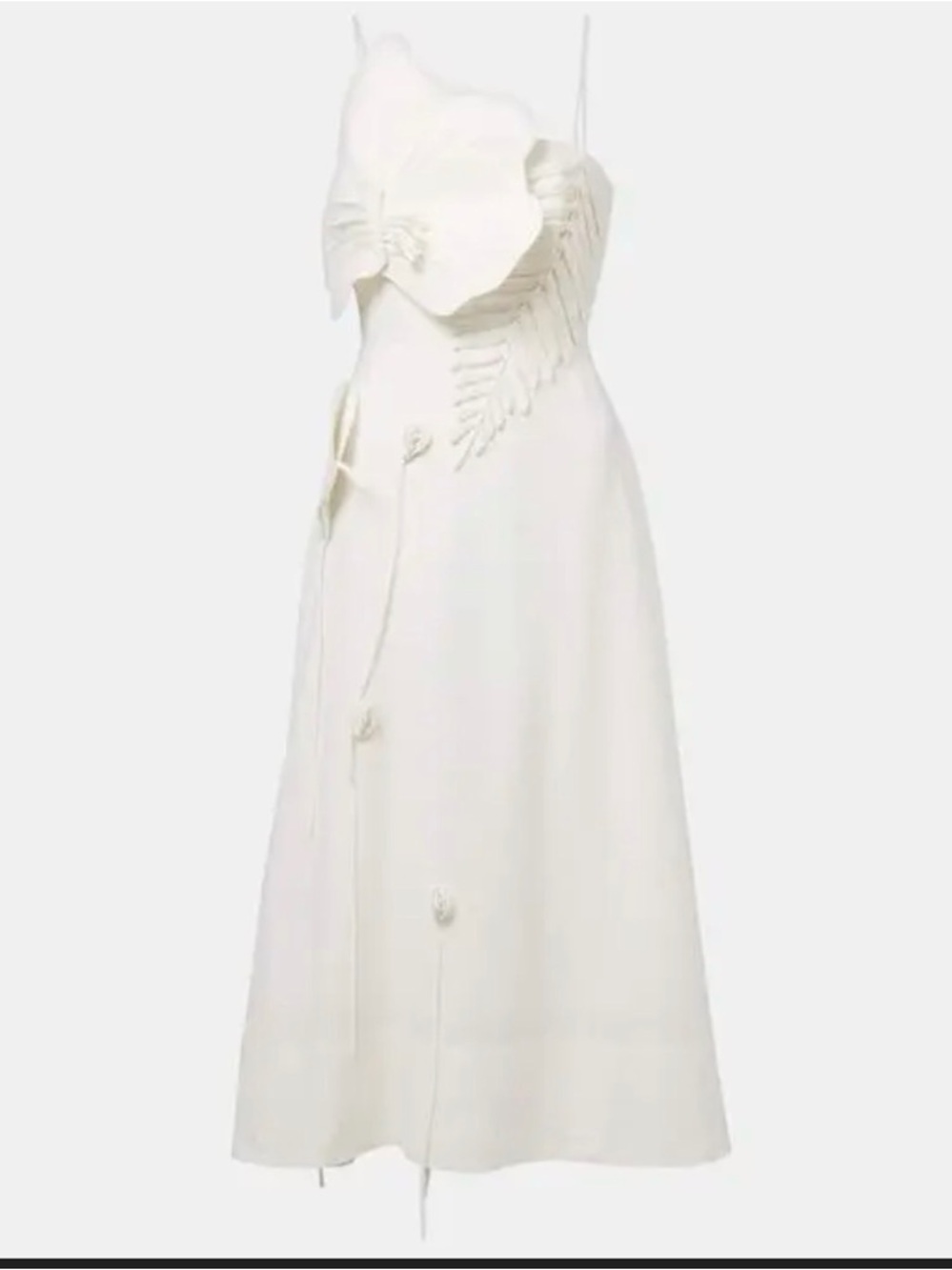 FARM Rio Cream Midi Dress with Floral Appliqué - Picture 3 of 16